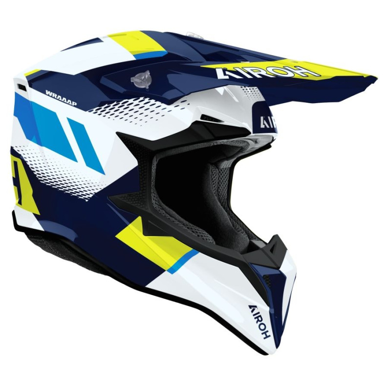 Casque AIROH Wraaap Vision Jaune/Bleu Endurobox