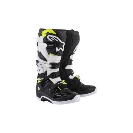 Bottes ALPINESTARS Tech 7 Blanches/Noires/Jaunes Fluo PROMOTION