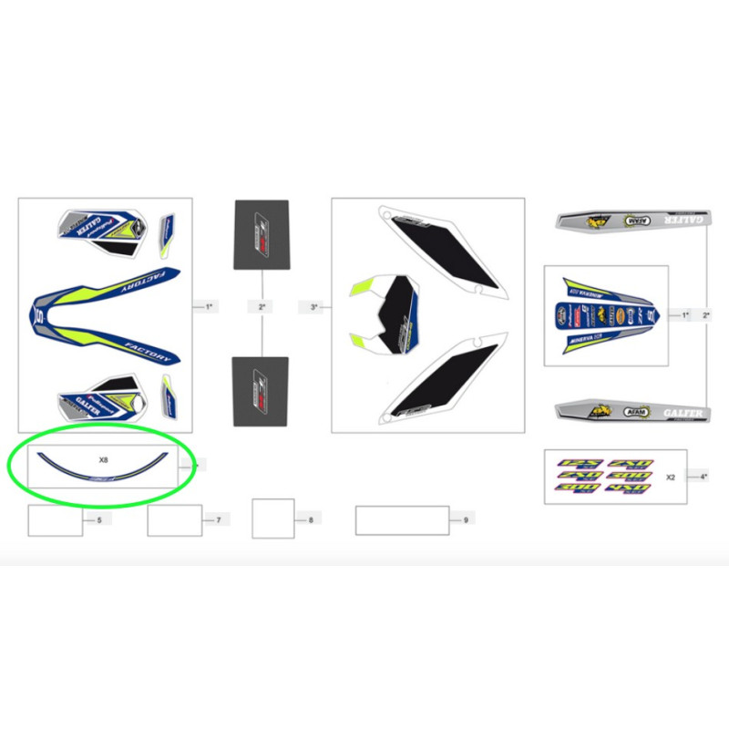 Kit Deco Jantes SHERCO Factory 2018 Enduro Box