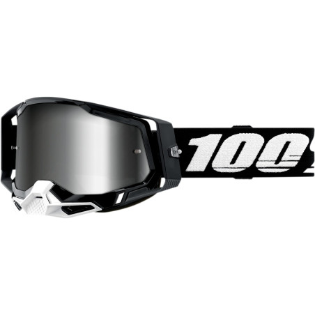 Lunettes 100% Racecraft 2 Noires Ecran Irridium Argent Enduro Box