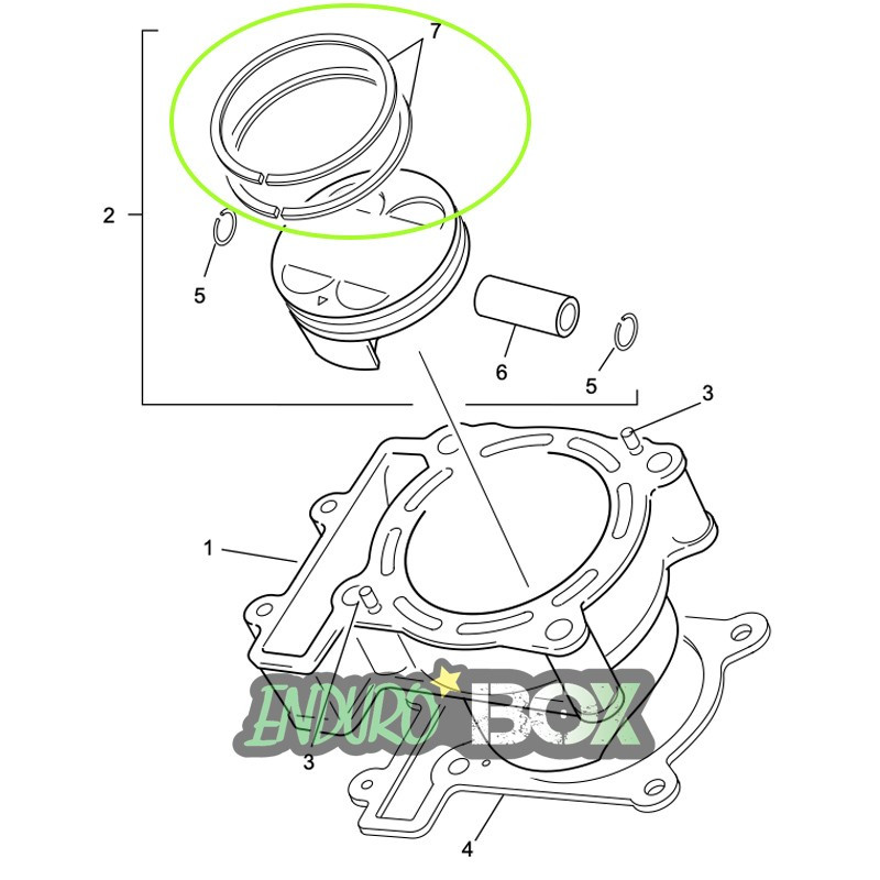Segments Piston SHERCO 300cc SEF EnduroBox