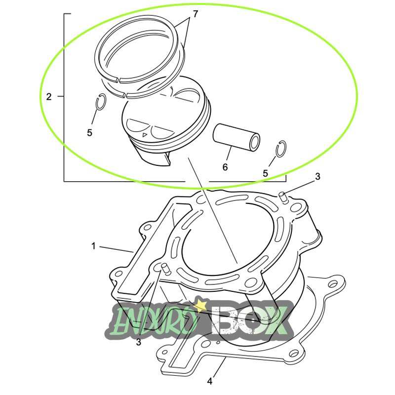 Piston SHERCO 300cc SEF Cote "B" EnduroBox
