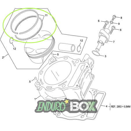 Segments Piston SHERCO 500cc SEF 19-Auj EnduroBox