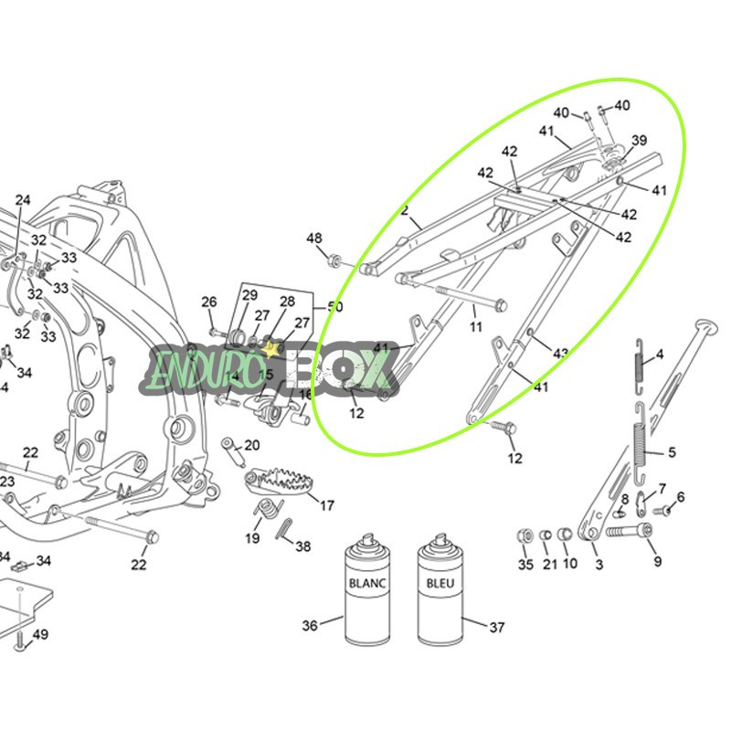 Berceau Arrière Cadre SHERCO SE 18-Auj Enduro Box
