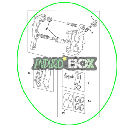 Etrier de Frein Avant SHERCO Brembo 13-Auj Enduro Box 