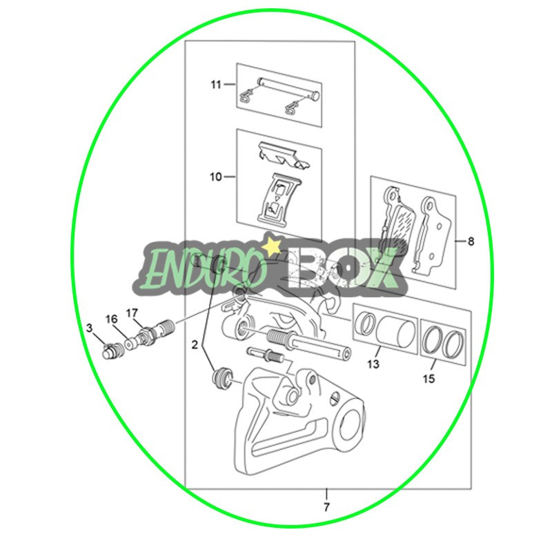 Etrier de Frein Arrière SHERCO Brembo 13-Auj Enduro Box 