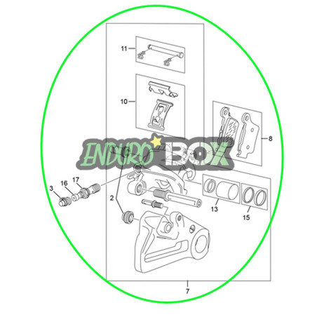 Etrier de Frein Arrière SHERCO Brembo 13-Auj Enduro Box 