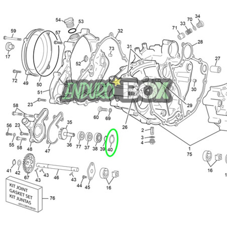 Clips Carter Axe Pompe à Eau SHERCO SEF 04-Auj Enduro Box