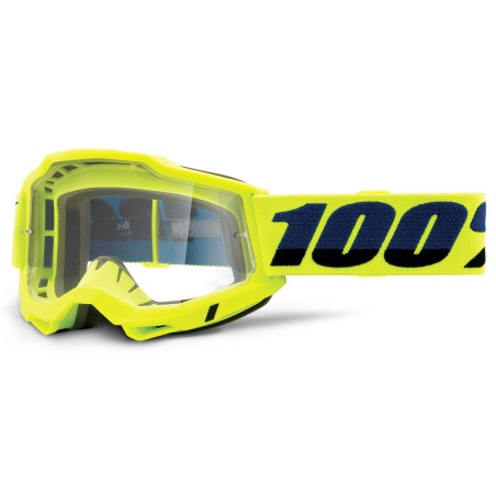 Lunettes 100% Accuri 2 OTG Jaune Fluo Ecran Clair Enduro Box