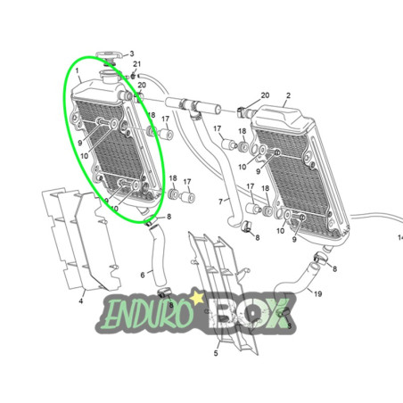 Radiateur Droit SHERCO 125cc 18-21 Enduro box 