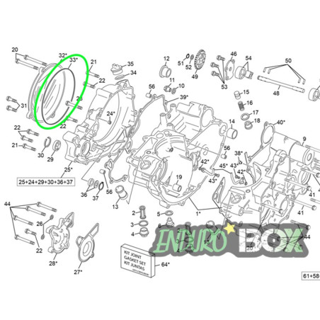 Joint Torique Carter Embrayage SHERCO 250/300 SEF 23-Auj Enduro Box