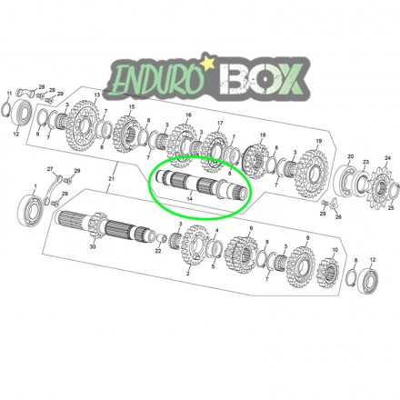 Axe Secondaire de Selection SHERCO 250/300cc SE Enduro Box