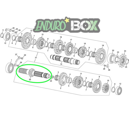 Axe Primaire de Selection SHERCO 250/300cc SE 21-Auj Enduro Box