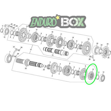 Pignon Primaire 2 SHERCO 250/300cc SE 21-Auj Enduro Box