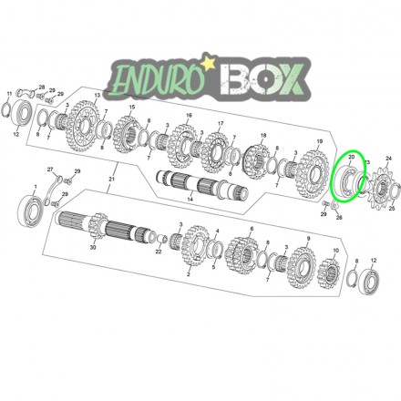 Roulement Axe Sortie de Boite de Vitesse SHERCO 250/300cc SE 21-Auj Enduro Box