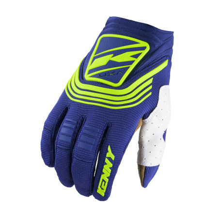 Gants KENNY Titanium Bleus Jaunes Fluo Enduro Box