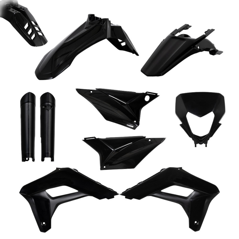 Kit Plastique Complet Noir SHERCO 125cc 4T SM 23-Auj Enduro Box