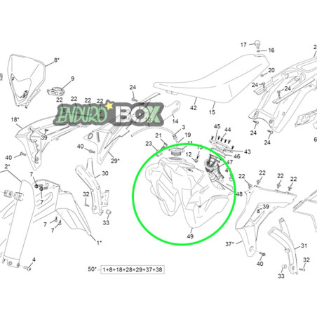 Reservoir Origine SHERCO 4 Temps 17-Auj Enduro Box