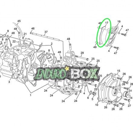 Protection Pignon Sortie de Boite SHERCO 250/300cc SE 14-19 et 450/500cc 04-Auj Enduro Box