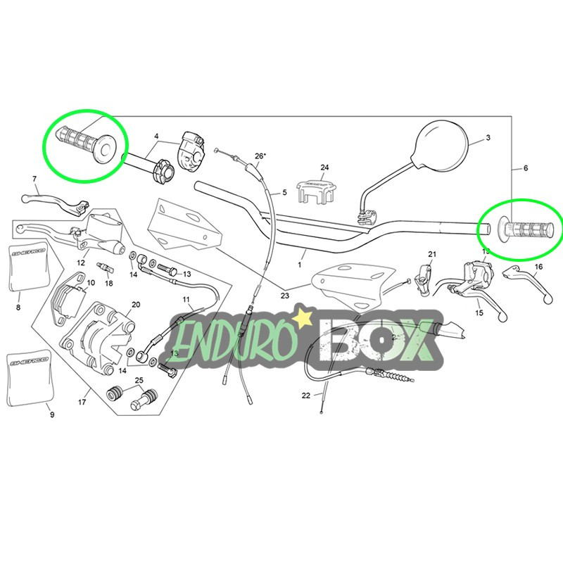 Poignée Caoutchouc SHERCO 50cc Oxia Enduro Box