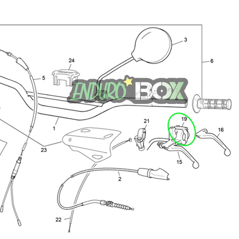 Commodo Electrique Cocotte Embrayage SHERCO 50cc 06-Auj Enduro Box