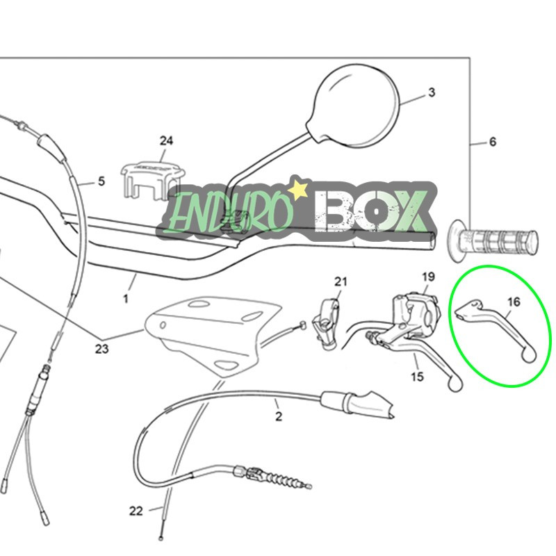 Levier Embrayage Noir SHERCO 50cc 06-Auj Enduro Box