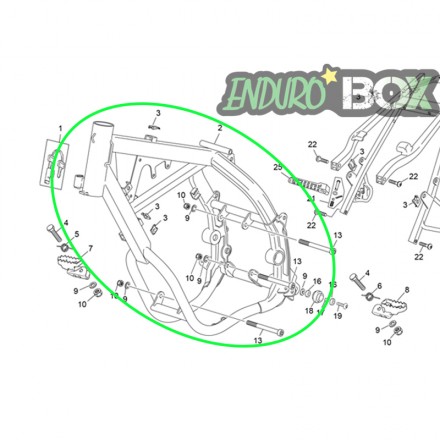 Cadre Peint Euro5 SHERCO 50cc 17-Auj Enduro Box