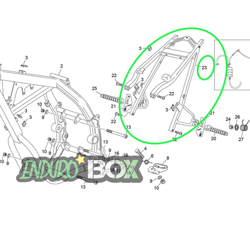 Berceau Arrière SHERCO 50cc 14-Auj Enduro Box