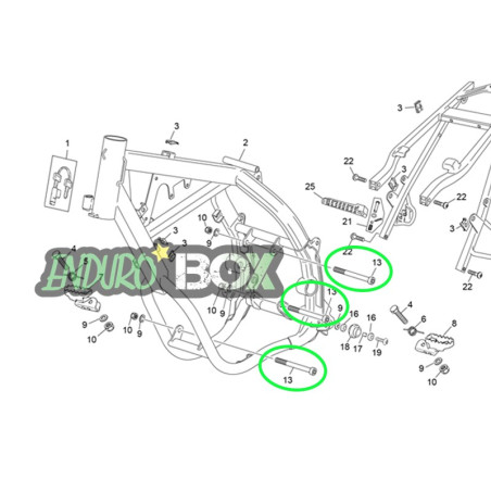 Axe Moteur SHERCO 50cc 03-Auj Enduro Box