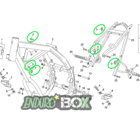 Ecrou Clips M6 SHERCO 50cc 03-Au Enduro Box