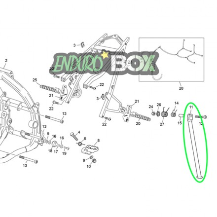 Béquille Peinte SHERCO 50cc 06-Au Enduro Box