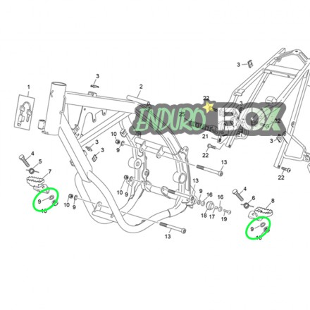 Rondelle Axe Moteur/ Repose Pied SHERCO 50cc 03-Auj Enduro Box
