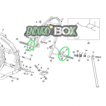 Kit Axe Repose Pied Passager SHERCO 50cc Evo 21-Auj Enduro Box