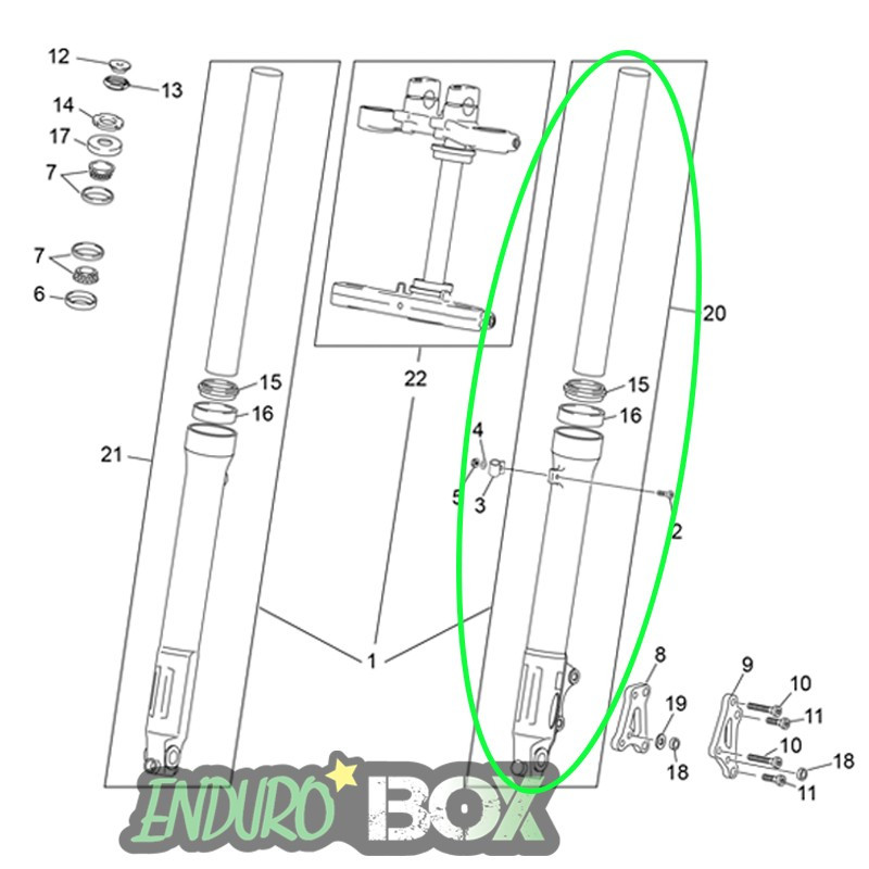 Bras de Fourche Gauche SHERCO 50cc SE-SM-R 10-Auj Enduro Box