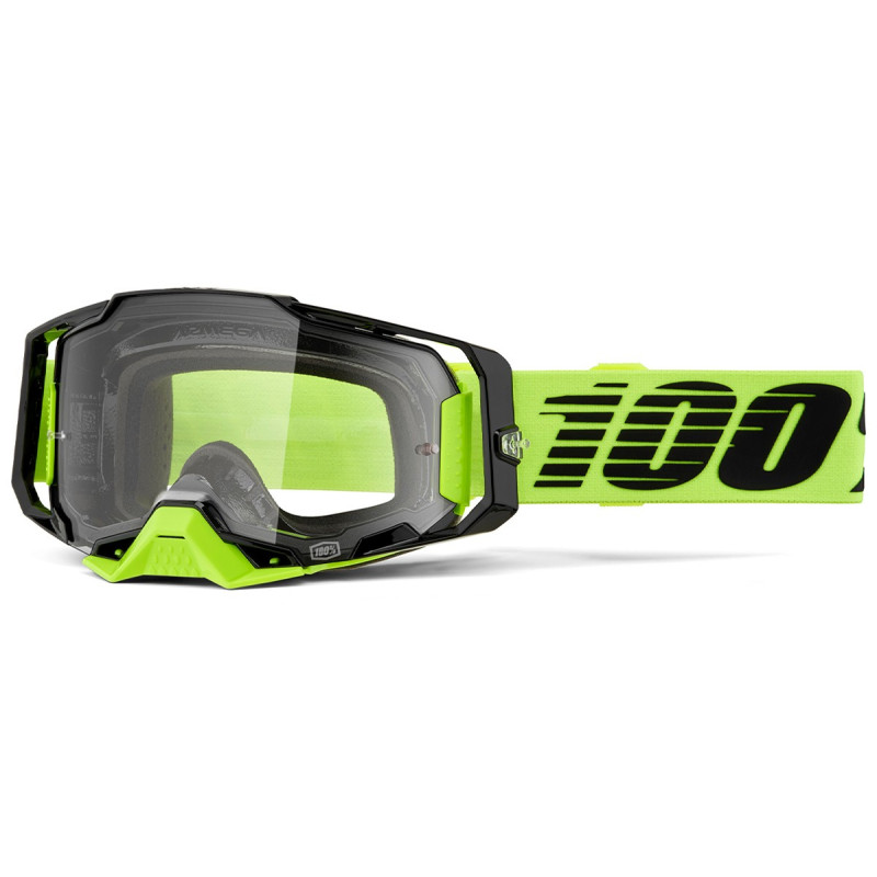 Lunettes 100% Armega Jaunes Fluo Ecran Clair Enduro Box