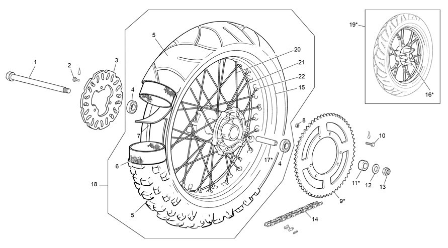 roue arrière [50 SE FACTORY R [2022 [50 / 125]]]