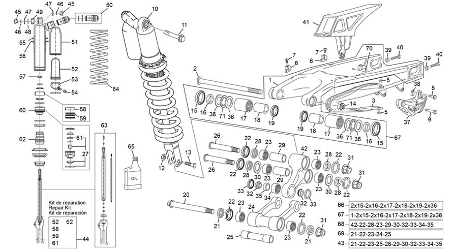 amortisseur - bras oscillant [450 SEF-F 4T FACTORY [2025 [Enduro]]]