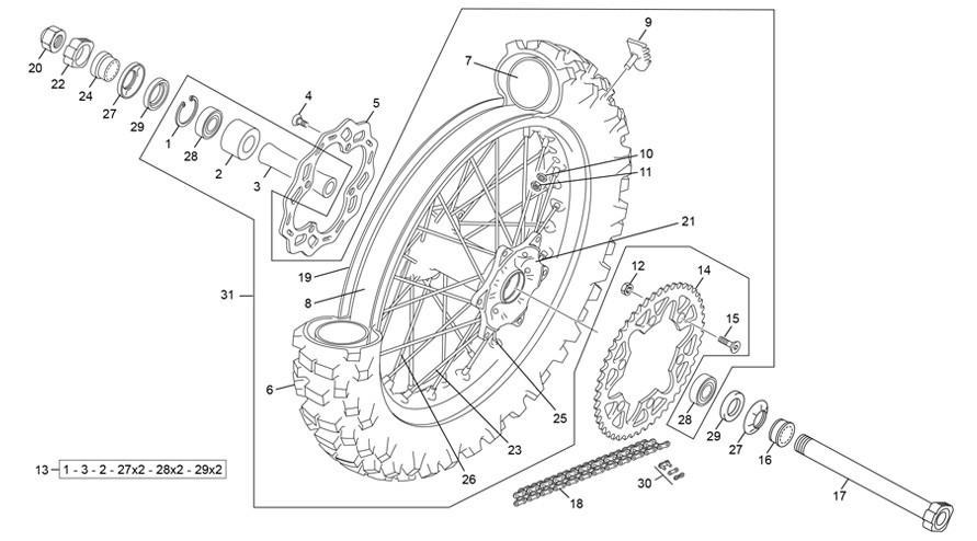 roue arrière [450 SEF-F 4T FACTORY [2025 [Enduro]]]
