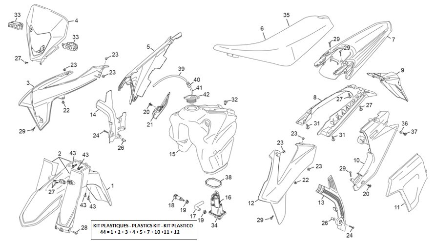 plastiques [450 SEF-F 4T FACTORY [2025 [Enduro]]]