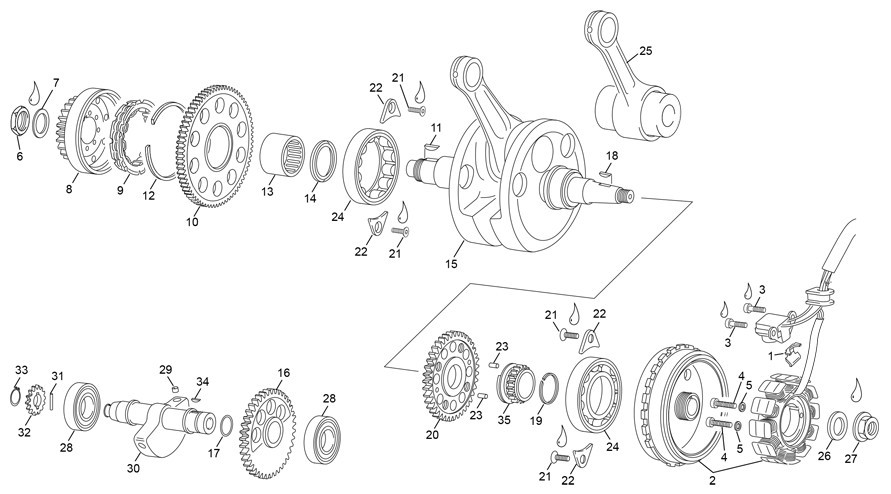 vilebrequin assemblé [450 SEF-F 4T FACTORY [2025 [Enduro]]]