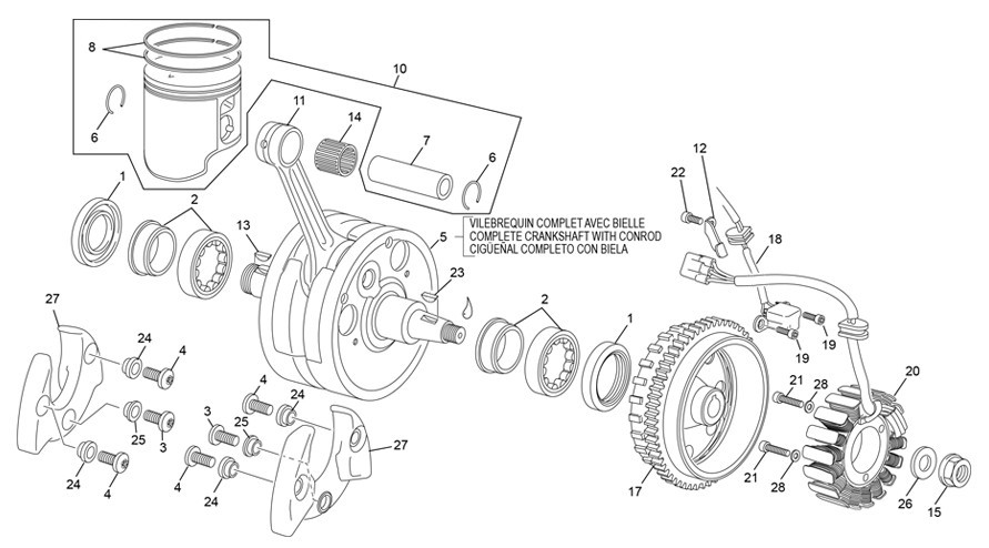 vilebrequin assemblé [125 SE FACTORY [2025 [Enduro]]]