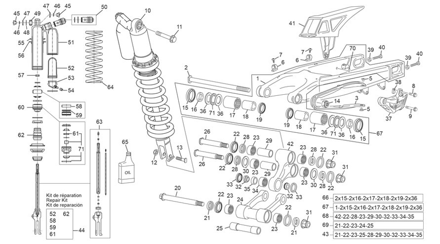 amortisseur - bras oscillant [300 SEF-F 4T FACTORY [2025 [Enduro]]]