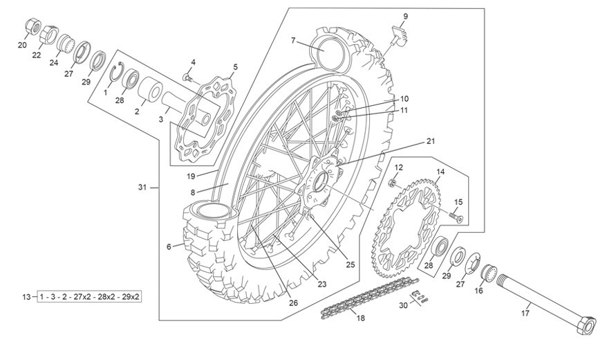 roue arrière [300 SEF-F 4T FACTORY [2025 [Enduro]]]
