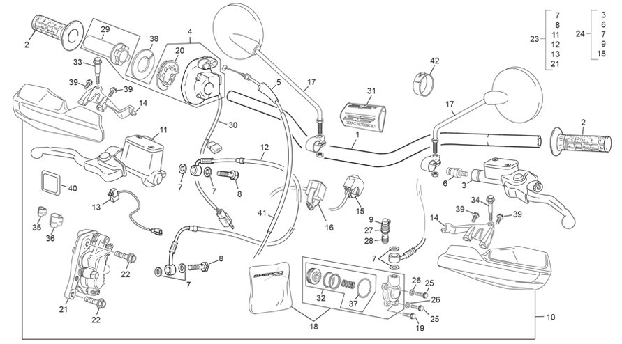 guidon [300 SEF-F 4T FACTORY [2025 [Enduro]]]