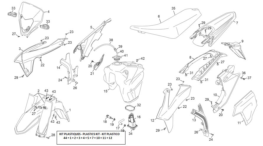 plastiques [300 SEF-F 4T FACTORY [2025 [Enduro]]]