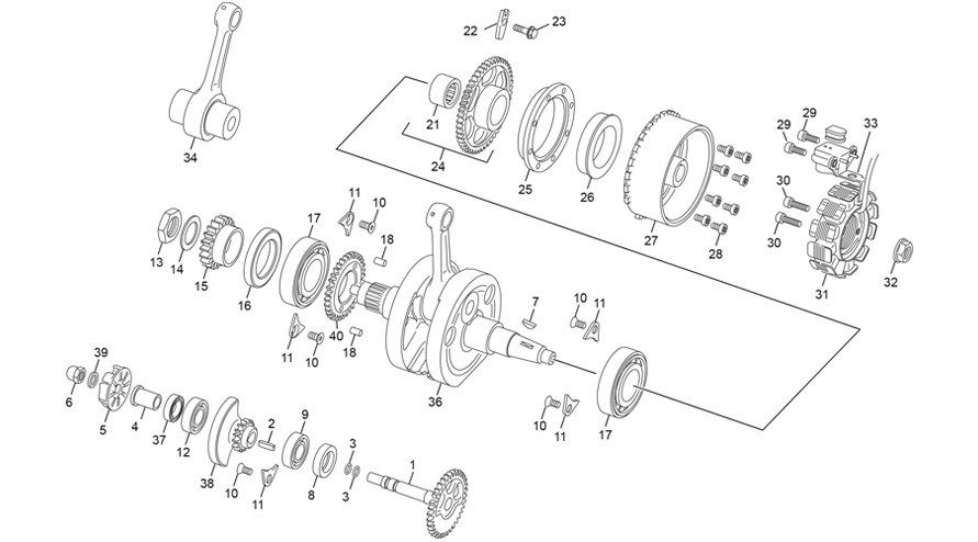 vilebrequin assemblé [300 SEF-F 4T FACTORY [2025 [Enduro]]]