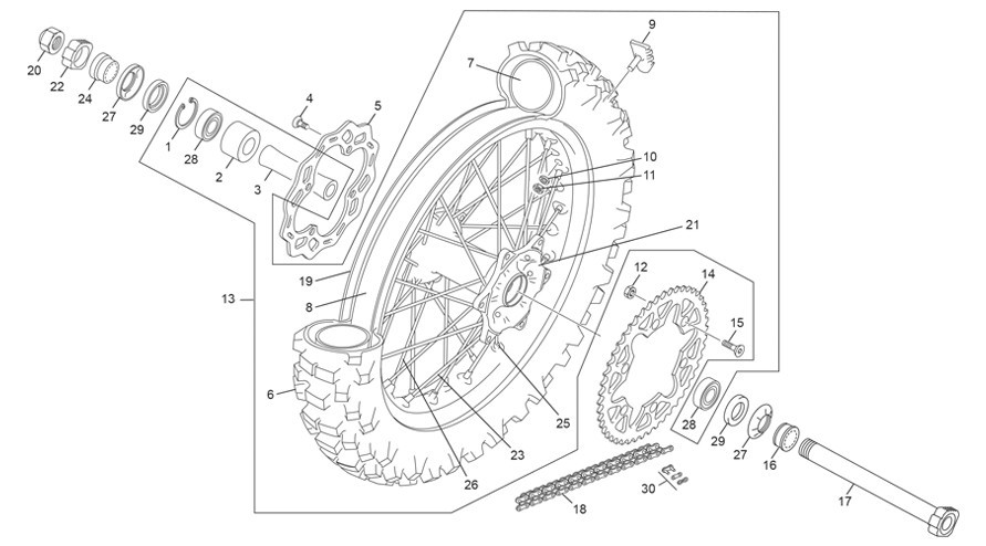 roue arrière [300 SE-F 2T FACTORY [2025 [Enduro]]]