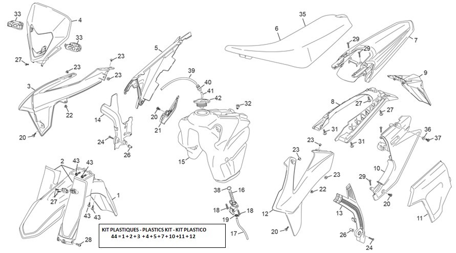 plastiques [300 SE-F 2T FACTORY [2025 [Enduro]]]