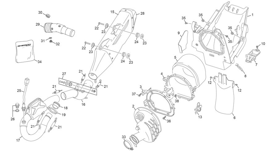boite à air - echappement [500 SEF-F 4T FACTORY [2025 [Enduro]]]