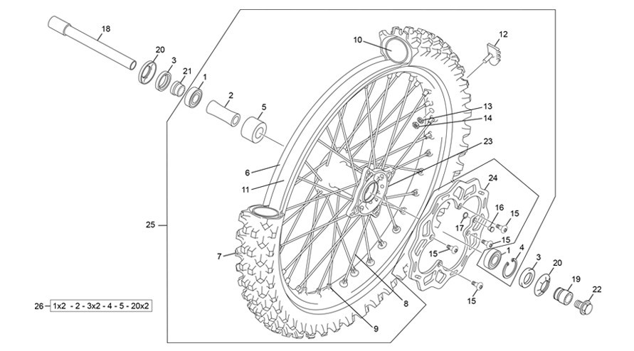 roue avant [500 SEF-F 4T FACTORY [2025 [Enduro]]]